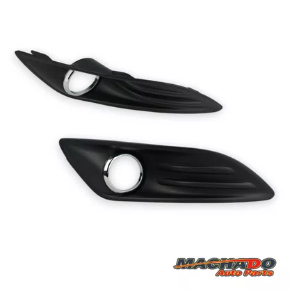 Grade Milha Parachoque Dianteiro New Fiesta 2013 a 2017 Com Furo Preto Arco Cromado Direito