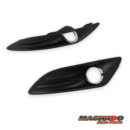 Grade Milha Parachoque Dianteiro New Fiesta 2013 a 2017 Com Furo Preto Arco Cromado Esquerdo