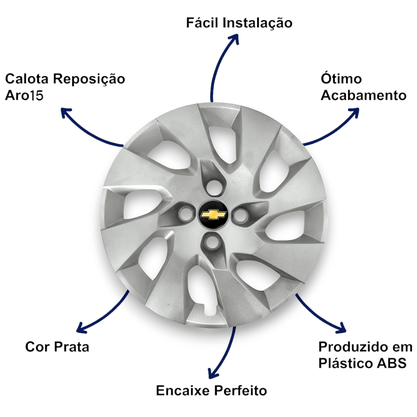 Jogo Calota Aro 15 Onix Prisma 2014 até 2016 