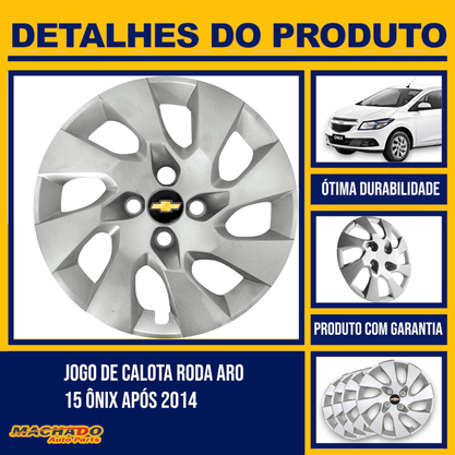 Jogo Calota Aro 15 Onix Prisma 2014 até 2016 