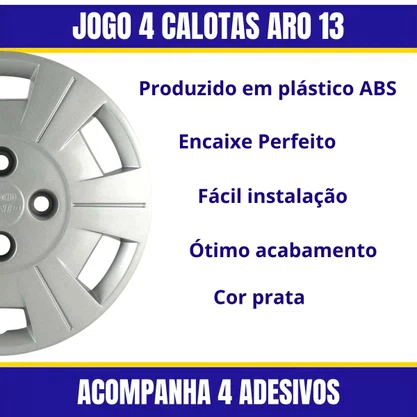 Jogo Calota Aro 13 Celta 2000 Até 2015 