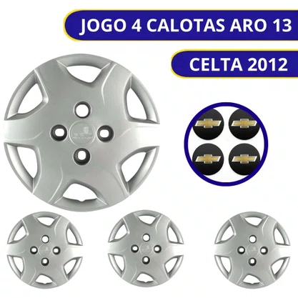 Jogo Calota Aro 13 Celta Prisma 2000 Até 2015 Cubo Baixo
