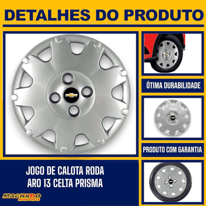 Jogo Calota Aro 13 Chevrolet Celta Prisma 2006 Até 2015