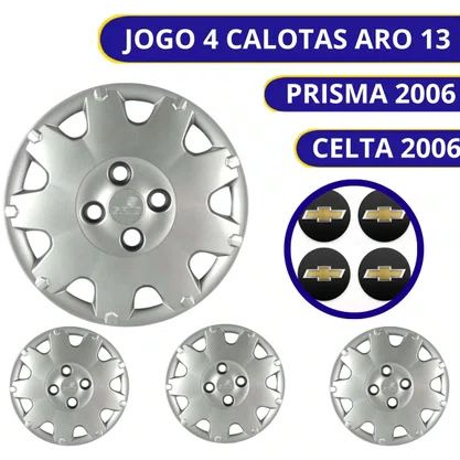 Jogo Calota Aro 13 Chevrolet Celta Prisma 2006 Até 2015