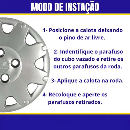 Jogo Calota Aro 13 Chevrolet Celta Prisma 2006 Até 2015