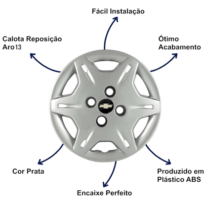Jogo Calota Aro 13 Corsa Corsa Hatch, Sedan 1994 Até 2002 