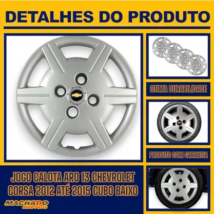 Jogo Calota Aro 13 Corsa 2010 Até 2015