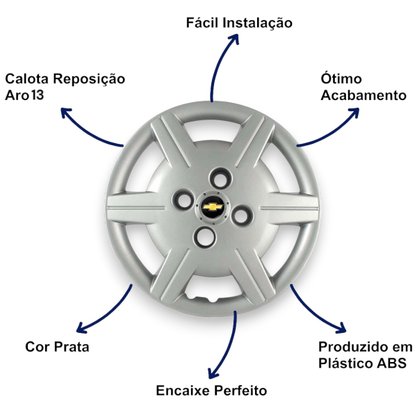 Jogo Calota Aro 13 Corsa 2010 Até 2015