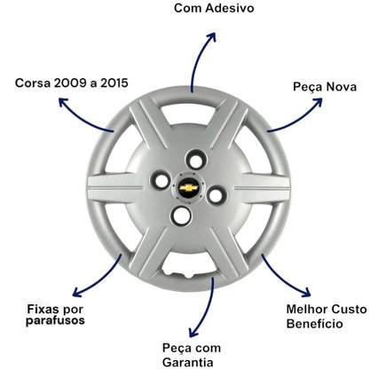 Jogo Calota Aro 13 Corsa 2010 Até 2015