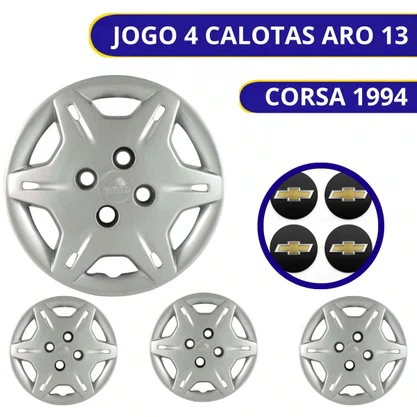 Jogo Calota Aro 13 Corsa Corsa Hatch, Sedan 1994 Até 2002 
