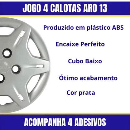 Jogo Calota Aro 13 Corsa Corsa Hatch, Sedan 1994 Até 2002 