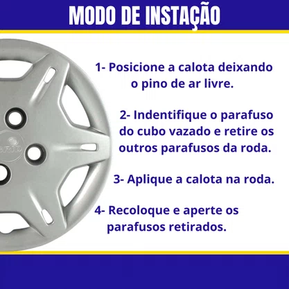 Jogo Calota Aro 13 Corsa Corsa Hatch, Sedan 1994 Até 2002 