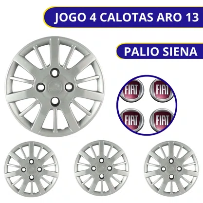 Jogo Calota Aro 13 Fiat Palio Siena 2009 Até 2010