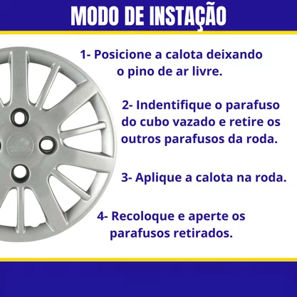 Jogo Calota Aro 13 Fiat Palio Siena 2009 Até 2010