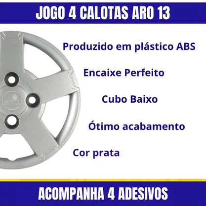 Jogo Calota Aro 13 Ford Ka 2008 Até 2012 