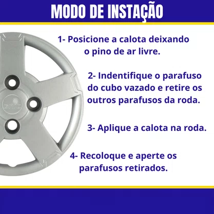 Jogo Calota Aro 13 Ford Ka 2008 Até 2012 