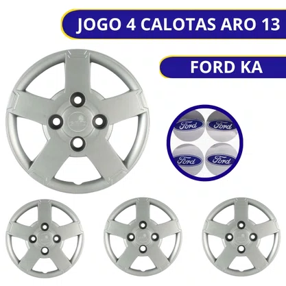 Jogo Calota Aro 13 Ford Ka 2008 Até 2012 