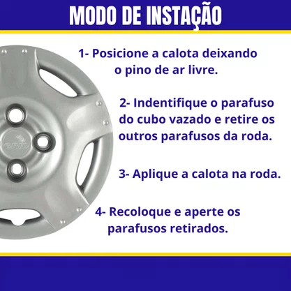 Jogo Calota Aro 13 Gol G4 2011 2012 Cubo Alto Parafusada