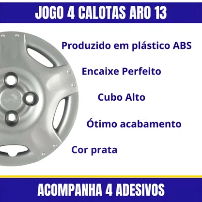Jogo Calota Aro 13 Gol G4 2011 2012 Cubo Alto Parafusada