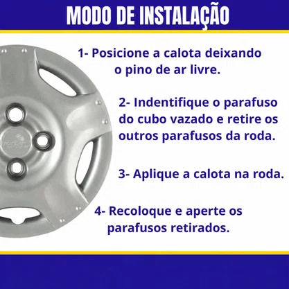 Jogo Calota Aro 13 Gol G4 2011 2012 Cubo Alto Parafusada