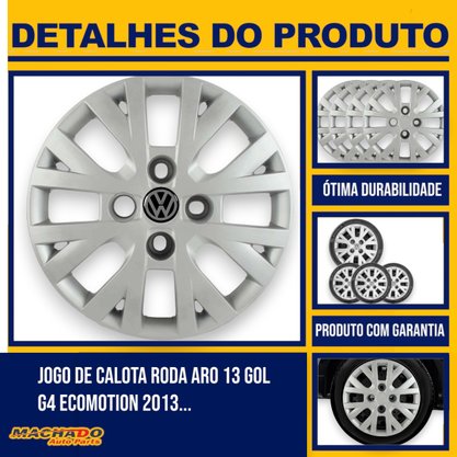 Jogo Calota Aro 13 Volkswagen Gol G4 Ecomotion 2005 Até 2014