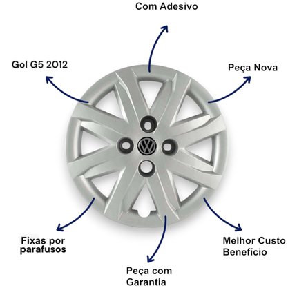 Jogo Calota Aro 13 Gol Saveiro Voyage G5 2010 Até 2013