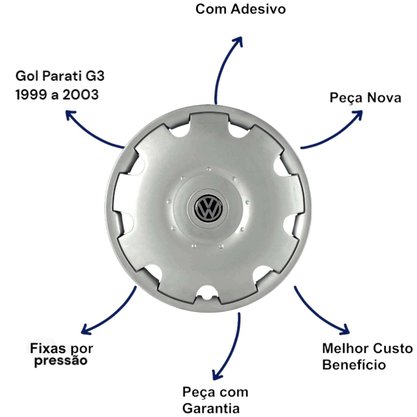 Jogo Calota Aro 13 Gol Parati G3 1999 Até 2003 