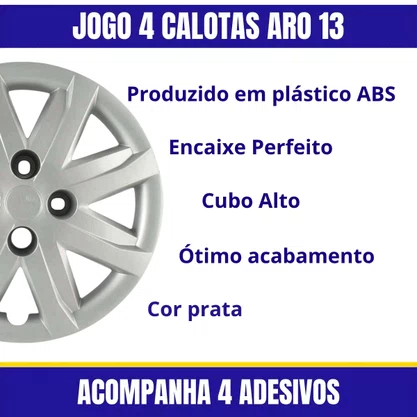 Jogo Calota Aro 13 Gol Saveiro Voyage G5 2010 Até 2013