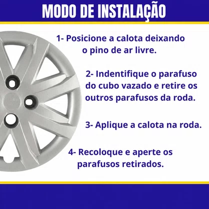 Jogo Calota Aro 13 Gol Saveiro Voyage G5 2010 Até 2013