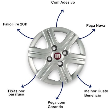 Jogo Calota Aro 13 Fiat Palio Fire Siena 2011 Até 2016
