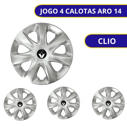 Jogo Calota Aro 13 Renault Clio 2012 Até 2016 Pressão 