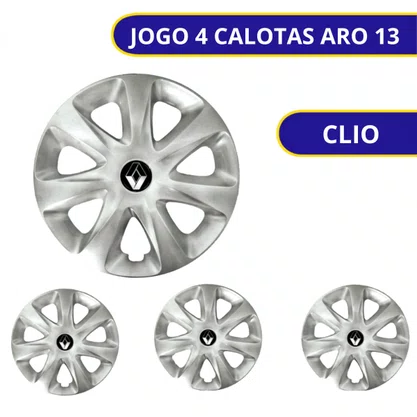 Jogo Calota Aro 13 Renault Clio 2012 Até 2016 Pressão 