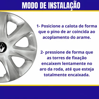 Jogo Calota Aro 13 Renault Clio 2012 Até 2016 Pressão 