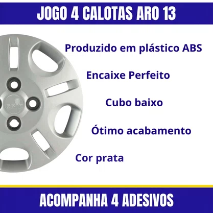 Jogo Calota Aro 13 Uno Economy 2008 Até 2010 