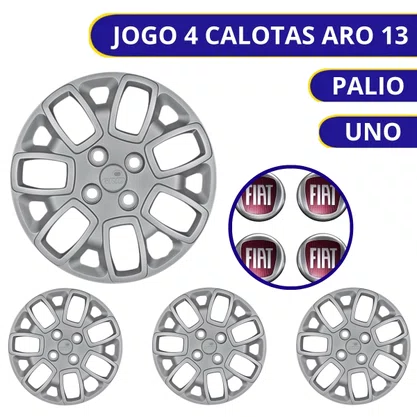 Jogo Calota Aro 13 Uno Palio 2014 até 2019 Attractive 