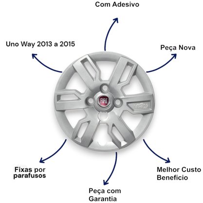 Jogo Calota Aro 13 Palio Uno Way 2013 Até 2015 