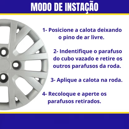 Jogo Calota Aro 13 Volkswagen Gol G4 Ecomotion 2005 Até 2014