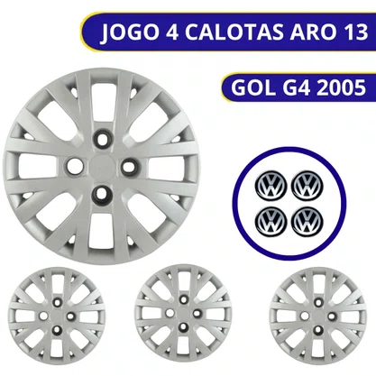 Jogo Calota Aro 13 Volkswagen Gol G4 Ecomotion 2005 Até 2014