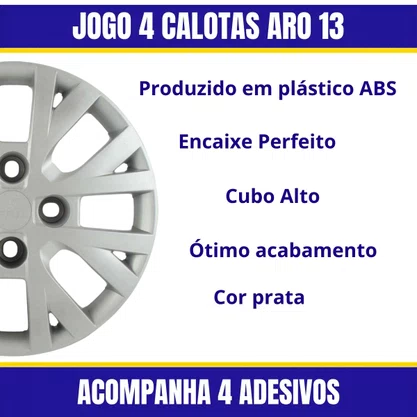 Jogo Calota Aro 13 Volkswagen Gol G4 Ecomotion 2005 Até 2014