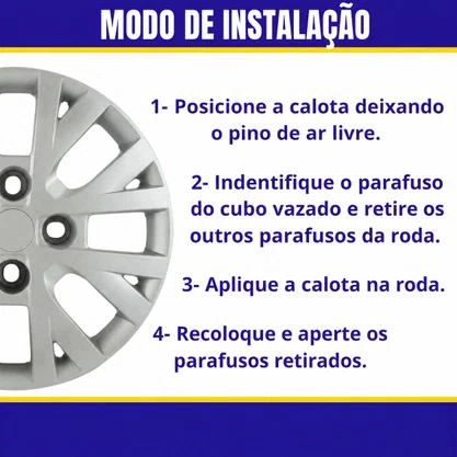 Jogo Calota Aro 13 Volkswagen Gol G4 Ecomotion 2005 Até 2014
