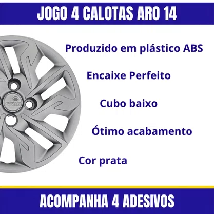 Jogo Calota Aro 14 Argo 2017 Até 2020 