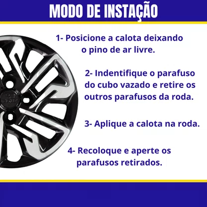 Jogo Calota Aro 14 Argo 2017 Até 2020 Prata e Preto 