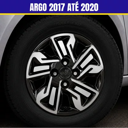 Jogo Calota Aro 14 Argo 2017 Até 2020 Prata e Preto 