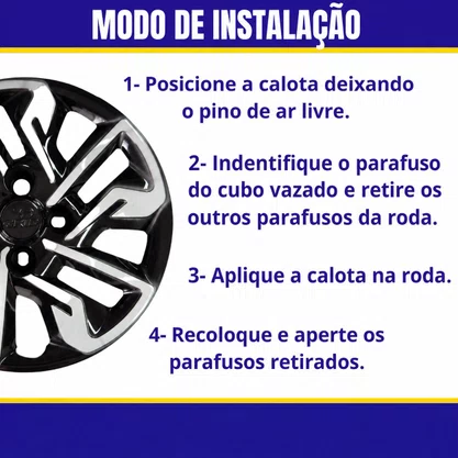 Jogo Calota Aro 14 Argo 2017 Até 2020 Prata e Preto 