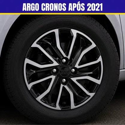 Jogo Calota Aro 14 Argo Cronos Após 2021 Preto Prata