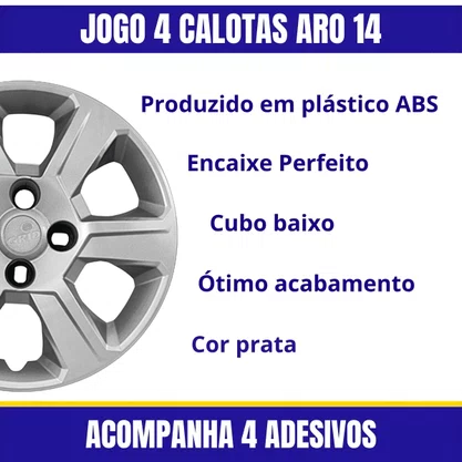 Jogo Calota Aro 14 Chevrolet Montana 2011 Até 2020