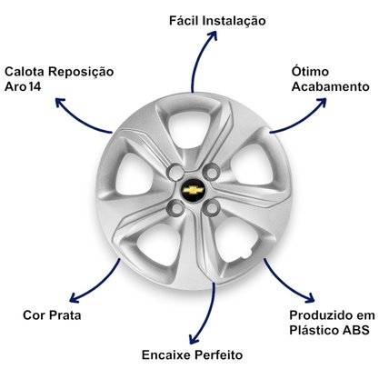 Jogo Calota Aro 14 Chevrolet Onix Após 2020