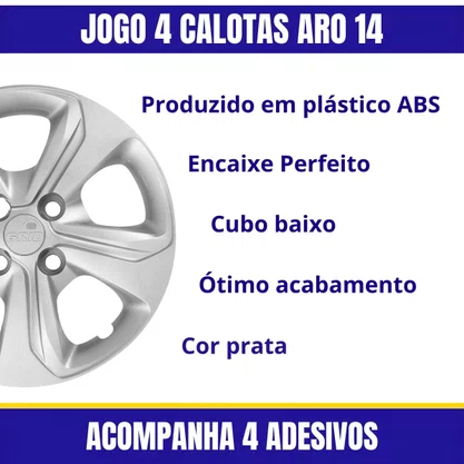 Jogo Calota Aro 14 Chevrolet Onix Após 2020