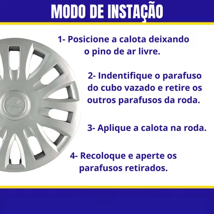 Jogo Calota aro 14 Citroen C3 2007 Até 2013