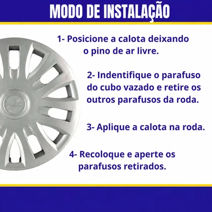Jogo Calota aro 14 Citroen C3 2007 Até 2013